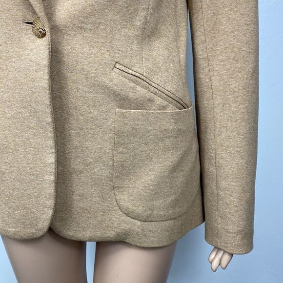 Trina Turk Sand Color Single Button Closure Blazer Jacket Size 8 - Picture 2 of 12